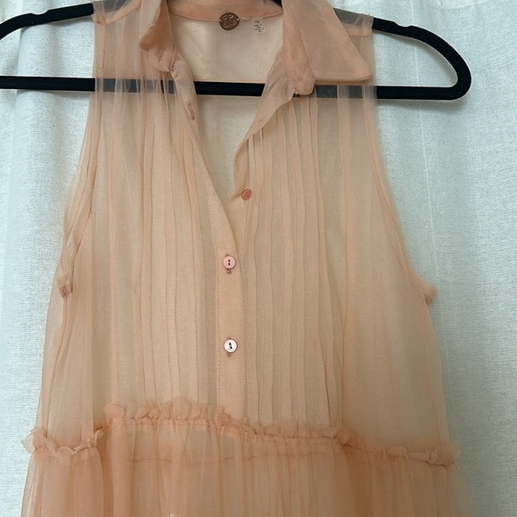Free people peach midi embroidered dress - Picture 4 of 7